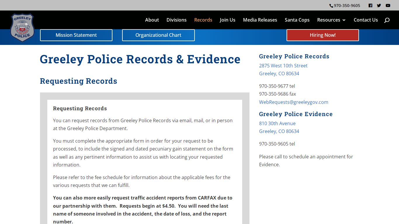 Records | Greeley Police